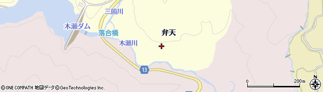 愛知県豊田市三箇町（弁天）周辺の地図