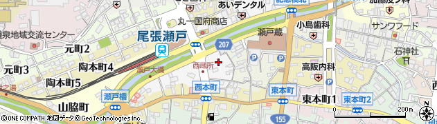 愛知県瀬戸市西蔵所町1周辺の地図