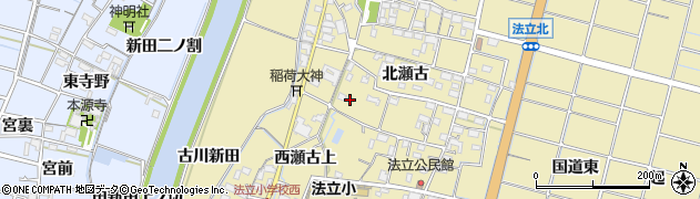 愛知県稲沢市平和町法立（北瀬古中）周辺の地図