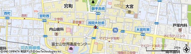 浅間大社前周辺の地図