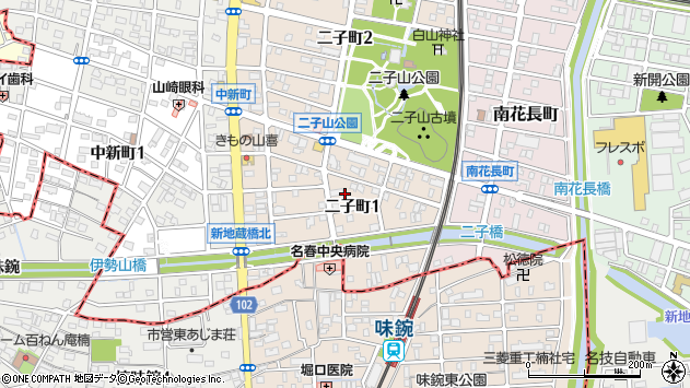 〒486-0955 愛知県春日井市二子町の地図