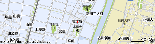 愛知県稲沢市祖父江町三丸渕東寺野周辺の地図