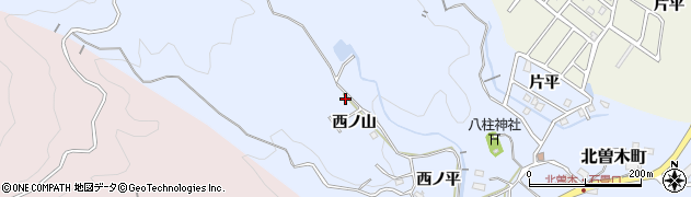 愛知県豊田市北曽木町（西ノ山）周辺の地図