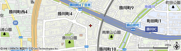 愛知県春日井市勝川町周辺の地図