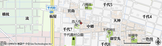 愛知県稲沢市千代町中郷54周辺の地図