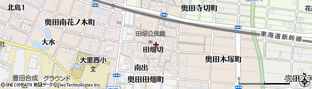 愛知県稲沢市奥田町（田畑切）周辺の地図