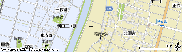 愛知県稲沢市平和町法立（古川新田）周辺の地図