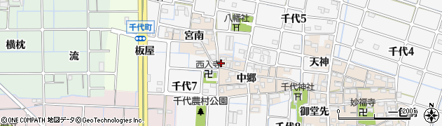 愛知県稲沢市千代町中郷2周辺の地図