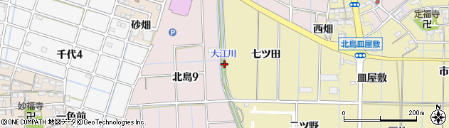 愛知県稲沢市北島町（薮代）周辺の地図