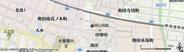 愛知県稲沢市奥田町文七西周辺の地図