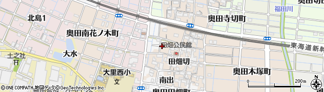 愛知県稲沢市奥田町（文七西）周辺の地図