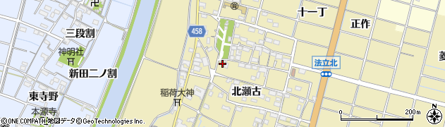 愛知県稲沢市平和町法立（宮西）周辺の地図
