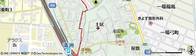 愛知県清須市一場（土居）周辺の地図