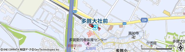 多賀大社前駅周辺の地図