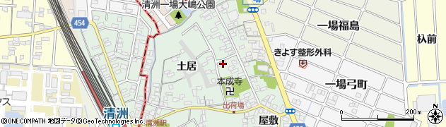 愛知県清須市一場土居134周辺の地図