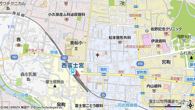 〒418-0056 静岡県富士宮市西町の地図