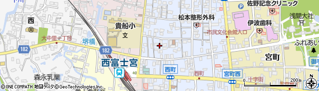 静岡県富士宮市西町周辺の地図