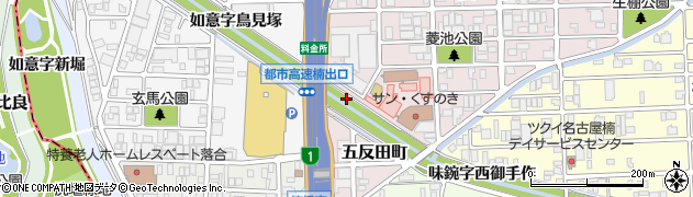 愛知県名古屋市北区楠町（如意字仲田）周辺の地図