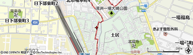 愛知県稲沢市北市場町周辺の地図
