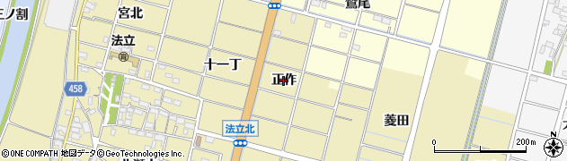 愛知県稲沢市平和町法立（正作）周辺の地図