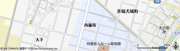 愛知県稲沢市平和町観音堂（西海塚）周辺の地図