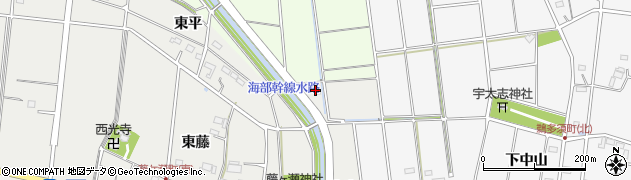 愛知県愛西市藤ケ瀬町宮東周辺の地図