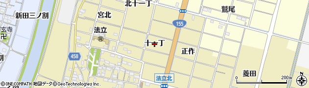 愛知県稲沢市平和町法立（十一丁）周辺の地図
