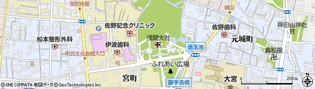 富士山本宮浅間大社周辺の地図
