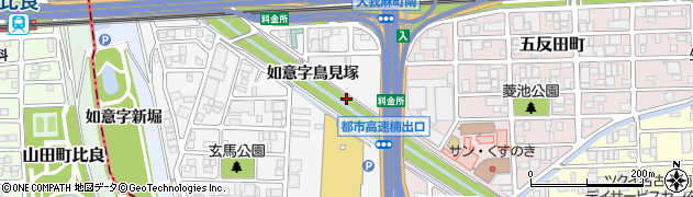 愛知県名古屋市北区楠町（如意字鳥見塚）周辺の地図