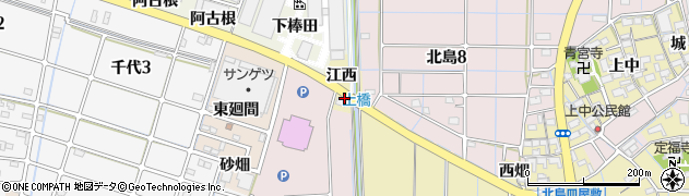 愛知県稲沢市北島町（江西）周辺の地図