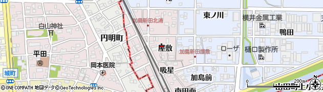 愛知県北名古屋市加島新田屋敷周辺の地図