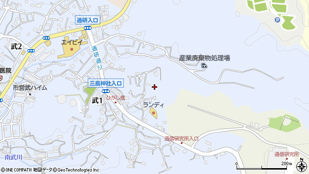 〒238-0313 神奈川県横須賀市武の地図