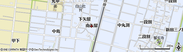 愛知県稲沢市祖父江町三丸渕（南矢留）周辺の地図