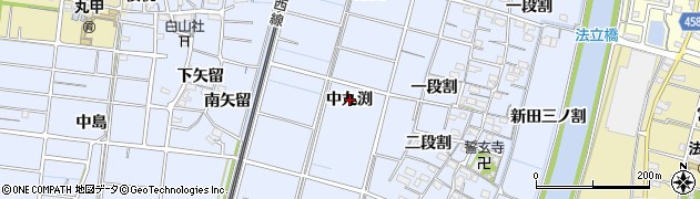 愛知県稲沢市祖父江町三丸渕中丸渕周辺の地図