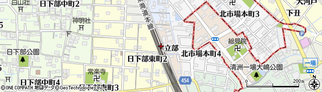 愛知県稲沢市日下部町周辺の地図