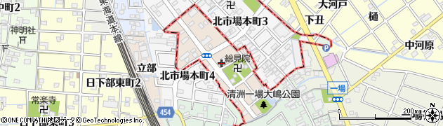 愛知県清須市大嶋周辺の地図