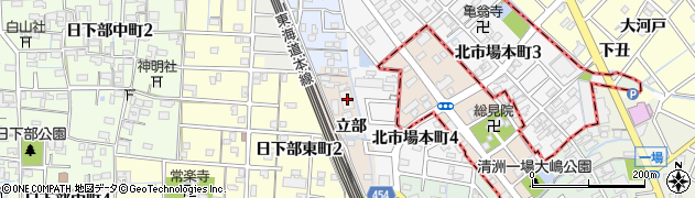 愛知県稲沢市日下部町立部周辺の地図