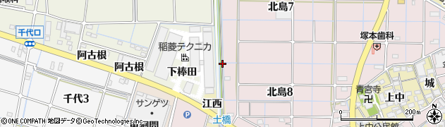 愛知県稲沢市北島町棒田周辺の地図