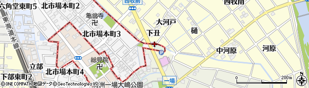 愛知県稲沢市北市場町町東周辺の地図