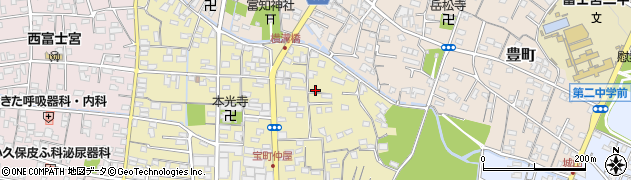 静岡県富士宮市宝町周辺の地図