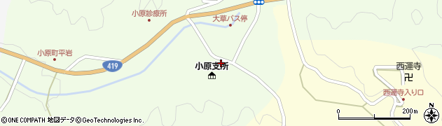 愛知県豊田市小原町（上平）周辺の地図