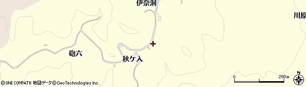 愛知県豊田市三箇町（秋ケ入）周辺の地図