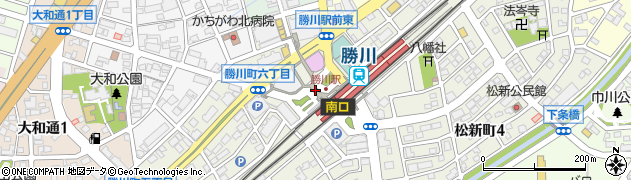 春日井市役所　勝川駅前地下駐車場周辺の地図