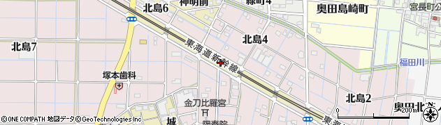 愛知県稲沢市北島町燈籠前周辺の地図
