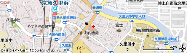 久里浜商店会駐車場周辺の地図