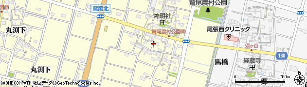 愛知県稲沢市平和町鷲尾周辺の地図
