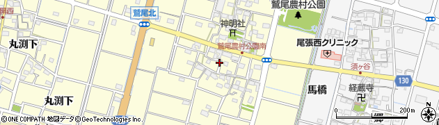 愛知県稲沢市平和町（鷲尾）周辺の地図