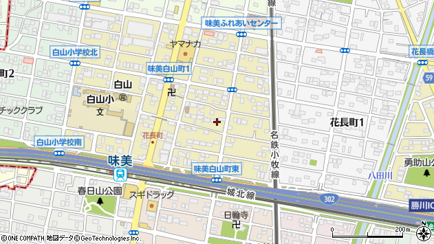 〒486-0969 愛知県春日井市味美白山町の地図