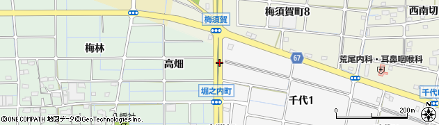 愛知県稲沢市堀之内町（廻間）周辺の地図