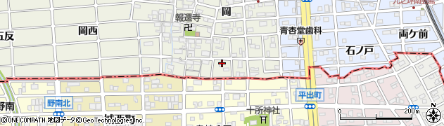 愛知県北名古屋市沖村（岡）周辺の地図